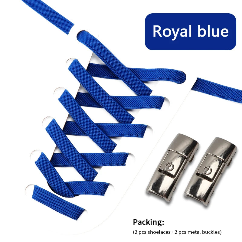 1Pair No Tie Shoe laces, Press Lock Shoelaces without ties Elastic Laces Sneaker Kids Adult 8MM Widened Flat Shoelace for Shoes