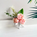 Bride groom wedding accessories wrist corsage bracelet cuff flower bridesmaid boutonniere Men Pins Silk Roses Artificial Flowers