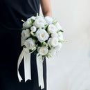 Bride Bouquet Wedding Accessories Silk Roses Artificial Flowers Bridesmaid Bouquet Groom Boutonniere Corsage Wedding Party Decor