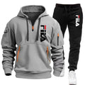 Two sets of 2026 new fashionable men's sportswear, a zippered hooded sweatshirt and sweatpants, for casual fitness and jogging