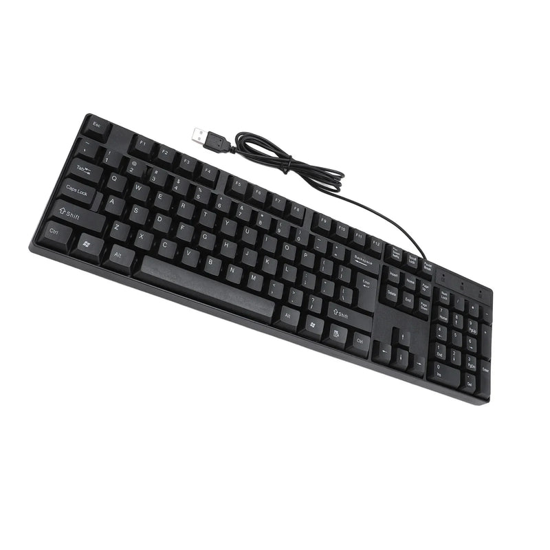 104 Keys USB Wired Keyboard English/Russian/Spanish/French Language Ergonomic Design Gaming Keyboard for Office Laptops Desktops