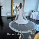 Ivory Mantilla Wedding Bridal Veils Cathedral Long Accessories For Brides  Lace Trim Edge Tulle Unique Vintage Spanish Unique