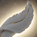 Modern LED Feather Wall Lamps, Resin Bedroom Bedside Lamp,