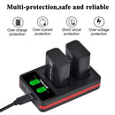 Dual Charger for Sony A6000 A6400 A6300 A6500 A7 A7II A7RII A7SII A7S A7S2 A7R. - 4X 2000mAh NP-FW50 NP FW50 Battery + LED USB