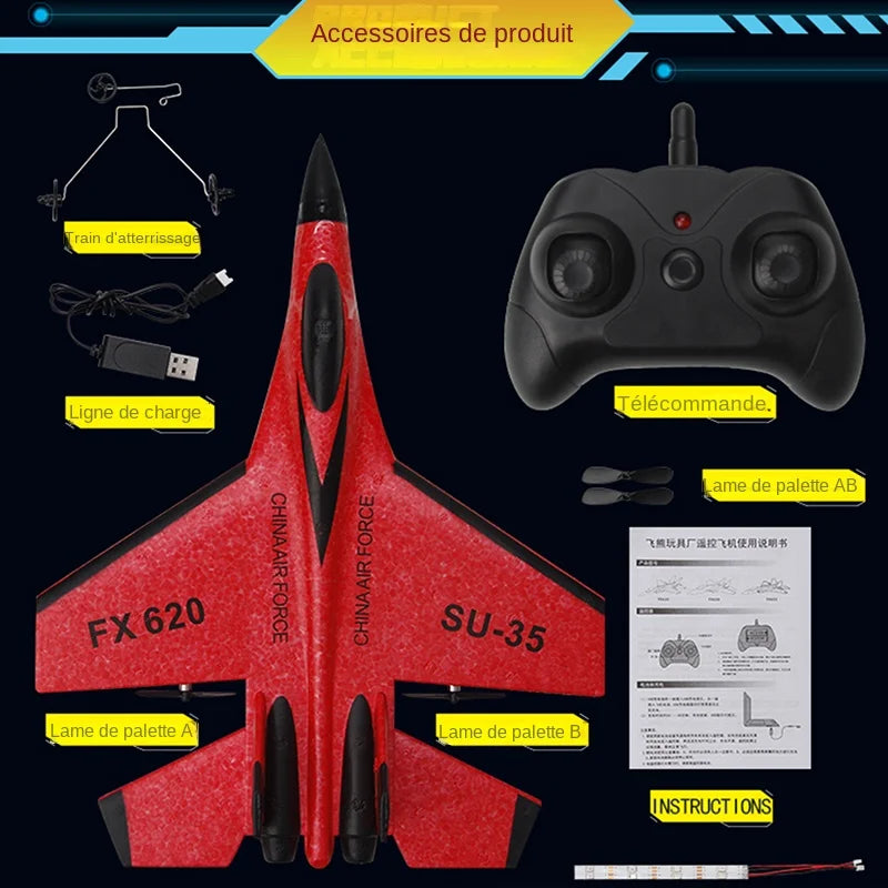 Foam Aircraft SU-35 Plane 2.4G Radio Control Glider Remote Control Fighter Plane Glider Airplane Foam Boys Toys for Children. - RC