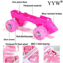 Double Row Quad Roller Skate Shoes 4 Wheels Skates Adjustable Size Outdoor Sport Kids Boys Girls Teenage Adults Skating Sneakers