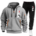 Two sets of 2026 new fashionable men's sportswear, a zippered hooded sweatshirt and sweatpants, for casual fitness and jogging