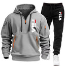 Two sets of 2026 new fashionable men's sportswear, a zippered hooded sweatshirt and sweatpants, for casual fitness and jogging