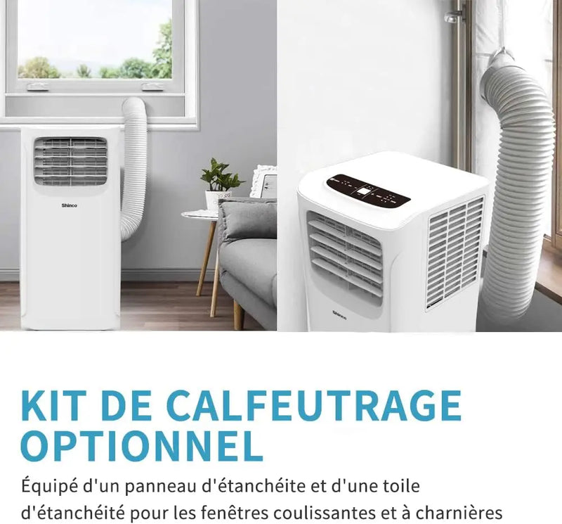 SHINCO Mobile Air Conditioner with Exhaust Hose, 9000BTU, 2.6 kW, Cooling & Ventilating & Dehumidifying, Mobile Air Conditioner