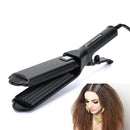 Professional electric corrugated ceramic curling iron with wide plates