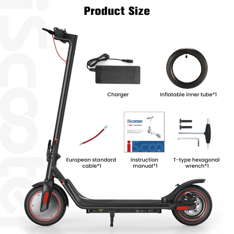 Electric Scooter 500W Adult E-Scooter 36V 7.5Ah Escooter,35KM High-Speed Support APP,30km Long Range City Scooter - iScooter i9M