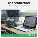 4 Channel UHF Audio Mixer With 2 Wireless Microphone Soundcard USB Delay Repaeat Effect Sound Mixing Console PC Recording
