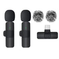 Basix Wireless Lavalier Microphone Audio Recording Mini Replaceable Windproof Wool Microphone for iPhone16 Shoot vlog YouTube - BUY ABROAD NOW