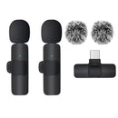 Basix Wireless Lavalier Microphone Audio Recording Mini Replaceable Windproof Wool Microphone for iPhone16 Shoot vlog YouTube - BUY ABROAD NOW