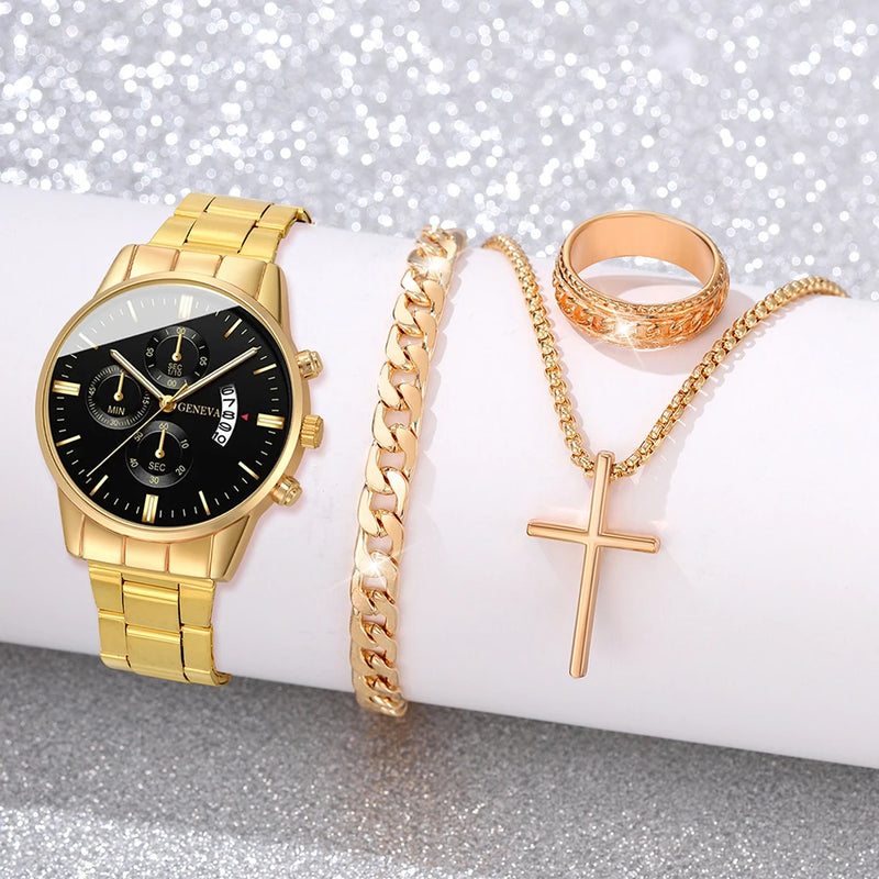 Men's stainless steel watch.