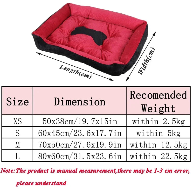 Dog Cat Bed for Large Dog Cushion Non-slip Sleeping Cat Bed Winter Warm Thickened Dog Bed Soft Cat Mat Pet House