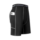 High Performance Men's Compression Shorts With Pocket - Quick Dry Breathable Stretchy Base Layer For Sports Gym