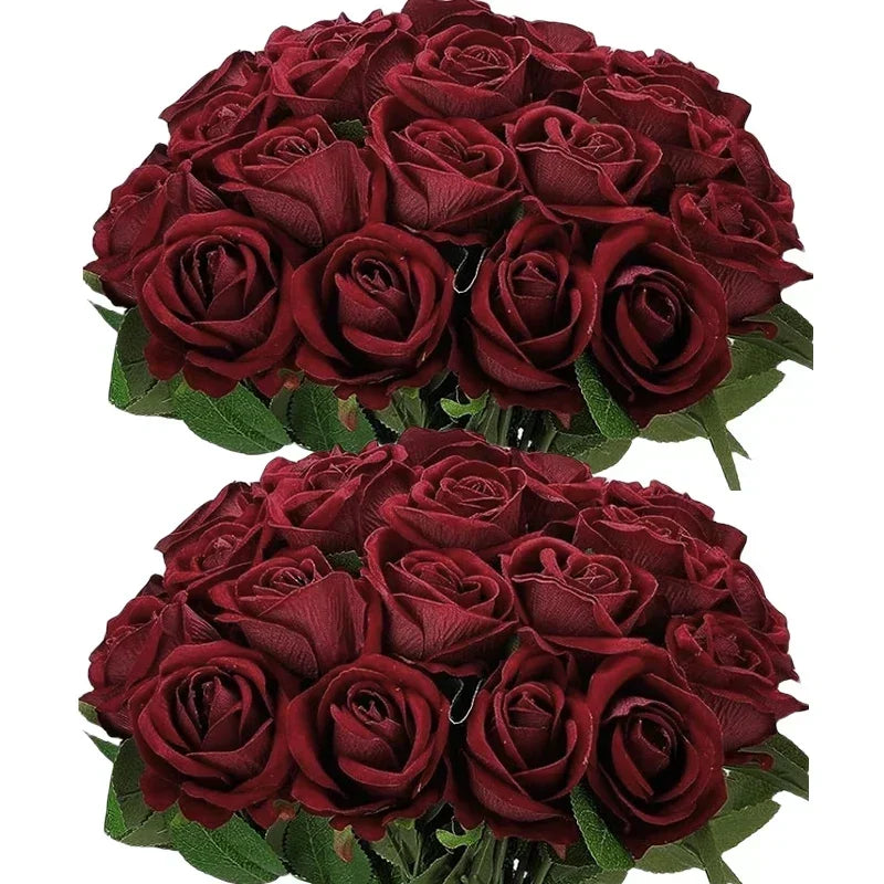 Bouquet of real-looking artificial silk roses for centerpieces