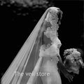 Ivory Mantilla Wedding Bridal Veils Cathedral Long Accessories For Brides  Lace Trim Edge Tulle Unique Vintage Spanish Unique