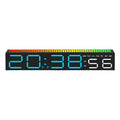 LED Clock Dual Alarm Colorful Table Clock RGB Lamp LED Strip Lights Pickup Light Sound Control Music Rhythm For Desktop Light