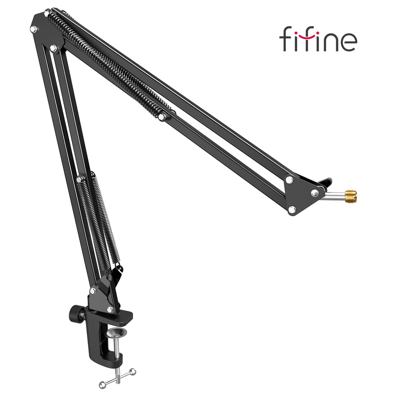 Microphone Arm Boom,Adjustable Suspension Boom with Heavy Duty Clamp,Scissor Mic Stand for Recording,Gaming,K688 K658-CS1. - FIFINE