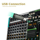 LOMEHO 256 Effects Mixing Console 8 Channels Sound Table 7 Band EQ Bluetooth Audio Mixer 48V USB Play Record DJ Controller PA8