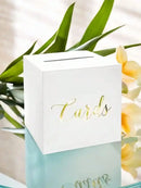 White card box set for voting game with foil design.