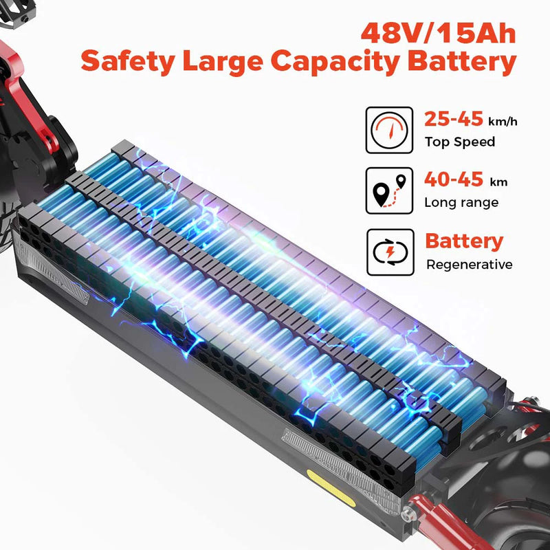 iScooter iX4 Electric Scooter 800W Motor 48V 15Ah 40-45km Range 45km/h Speed Dual Disc Brake foldable Off-Road eScooter With App