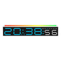 LED Clock Dual Alarm Colorful Table Clock RGB Lamp LED Strip Lights Pickup Light Sound Control Music Rhythm For Desktop Light