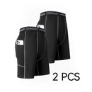 High Performance Men's Compression Shorts With Pocket - Quick Dry Breathable Stretchy Base Layer For Sports Gym