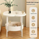 Cream Style Small Coffee Table Creative Side, Table Modern Simple, Sofa Side Cabinet, Table Small Coffee, Table A Few Double Layered.