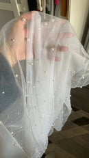Pearls Ivory Long Bridal Veil