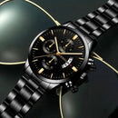 Men's stainless steel watch.