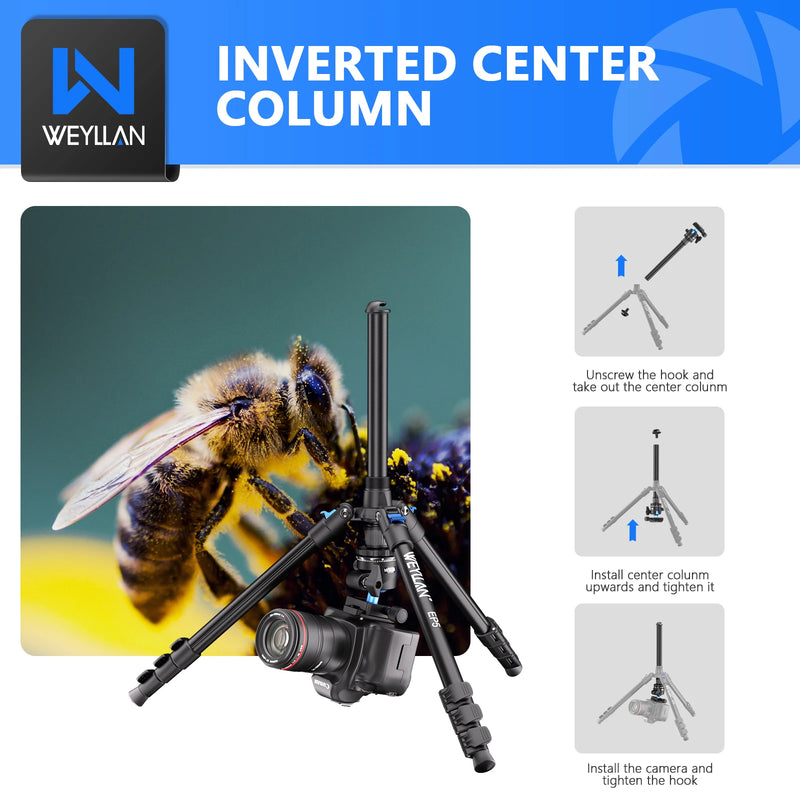 64 Inch Flexible Tripod for Camera Mobile Phone Travel Professional Camera Tripod Stand Metal 36mm Ball Head Quick Release Plate