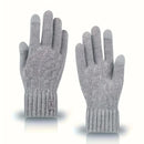 Winter Touch Screen Knitted Warm Glove Outdoor Anti Slip Cycling Driving Cold Proof Five Finger Glove Fashion Solid Glove Unisex