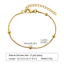 Non Tarnish Stainless Steel Bracelet Stackable for Women, Thin Herribone Chain Bracelet Waterproof Gold Plated Jewelry