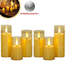 Battery-operated acrylic glass LED candles, flameless candles, flickering candles