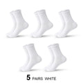 Mens Moisture Wicking Outdoor Hiking Work Cotton Socks Compression Cushion Crew Socks Leisure Men Black Socks 5 Pairs - BUY ABROAD NOW