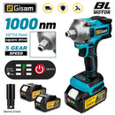 Brushless Electric Impact Wrench Cordless Electric Screwdriver 1/2 inch Socket Power Tools for Makita 18V Battery. - Gisam 1000N.M