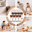 12/24/35 Pcs Spice Jars with Acacia Wood Lids, 120ml Transparent Glass Containers with Spice Labels, Kitchen Spice Bottles