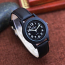 Fashion leather strap watches for woman man children boys young students 12hours quartz waterproof watches clock. - 2025