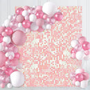 Square glitter wall background with shiny decorative panels,