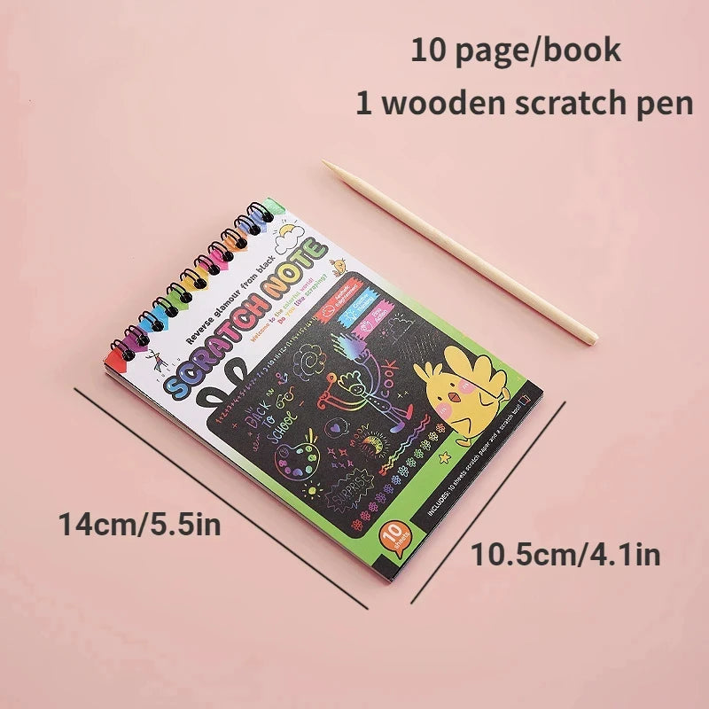 Rainbow Magic Scratch Off Paper Set for Kids Arts Scraping Painting Toy Children DIY Graffiti Book Montessori Educational Toys