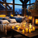 Battery-operated acrylic glass LED candles, flameless candles, flickering candles