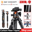 K&F Concept Professional Carbon Fiber Tripod for DSLR Camera, Max Load 15kg