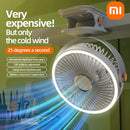 Camping Fan Rechargeable, Portable Desktop Air Circulator Wireless Ceiling Electric Fan With LED Light Clip-on Fan. - Xiaomi 8000mAh