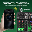 4 Channel UHF Audio Mixer With 2 Wireless Microphone Soundcard USB Delay Repaeat Effect Sound Mixing Console PC Recording