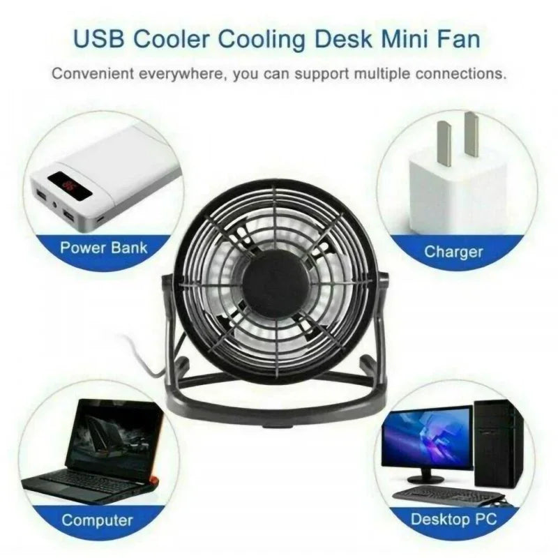 Mini USB Cooler Desk Fan  Rotatable Fan Summer Fashion Portable