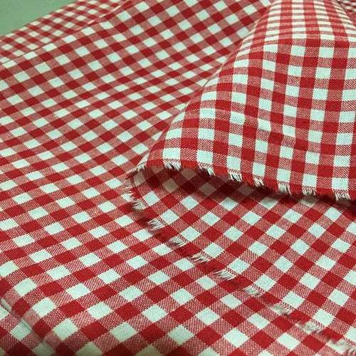 Cotton Plaid Fabric By The Meter for Sewing Shirts Clothing Dresses Tablecloth Coats Black White Red Soft Breathable Comfortable