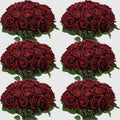 Artificial Roses Flowers Velvet Rose Bouquet for Home Wedding Decoration.
